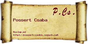 Possert Csaba névjegykártya